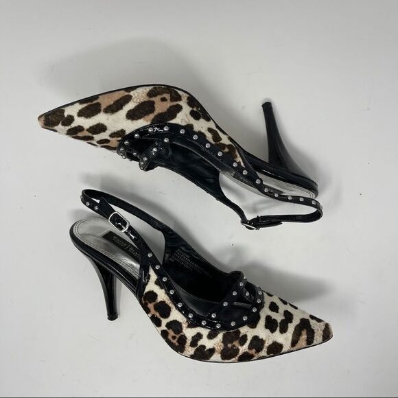 WHBM | Jacquie Calf Hair Leather Sling Back Pumps Women's Size 6 - Picture 4 of 8